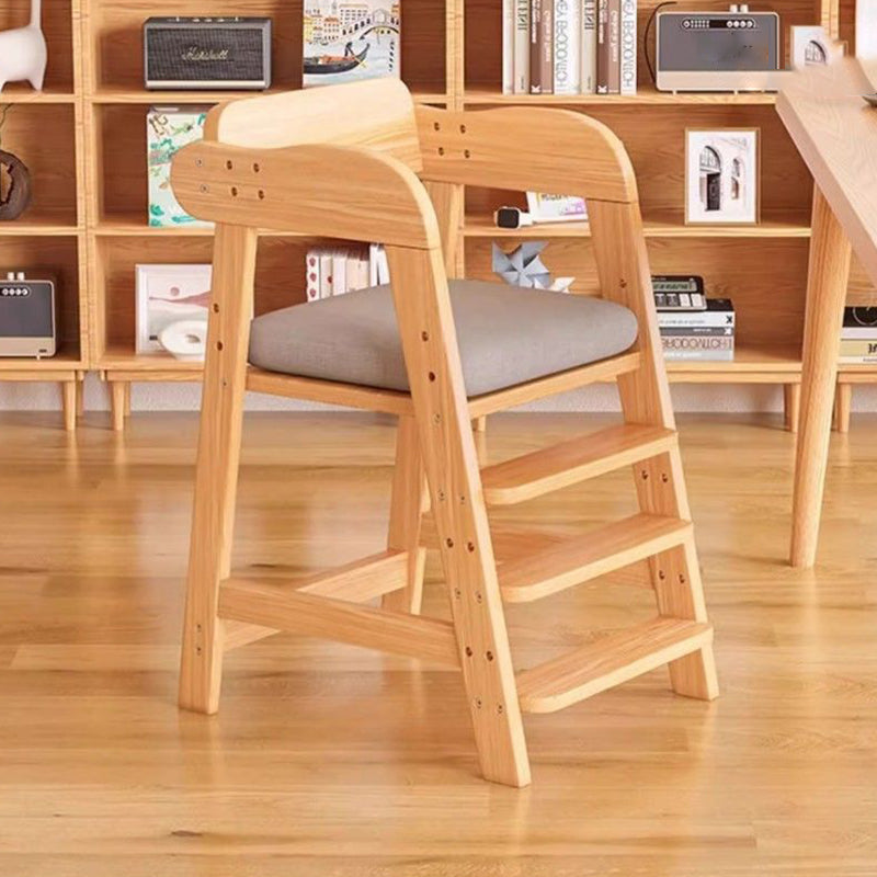 Modern Simplicity Kids Triple Square Fabric Rubberwood Dining Chair Backrest For Dining Room