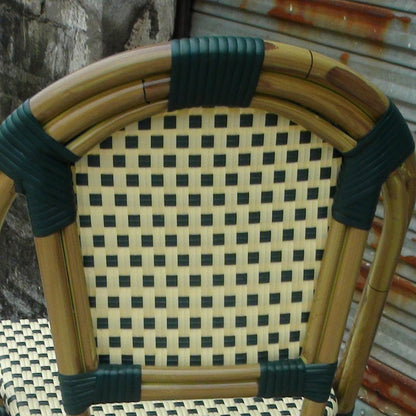 Traditional Chinese Trapezoidal Woven Curved PE Rattan Aluminum Dining Chair Backrest For Dining Room