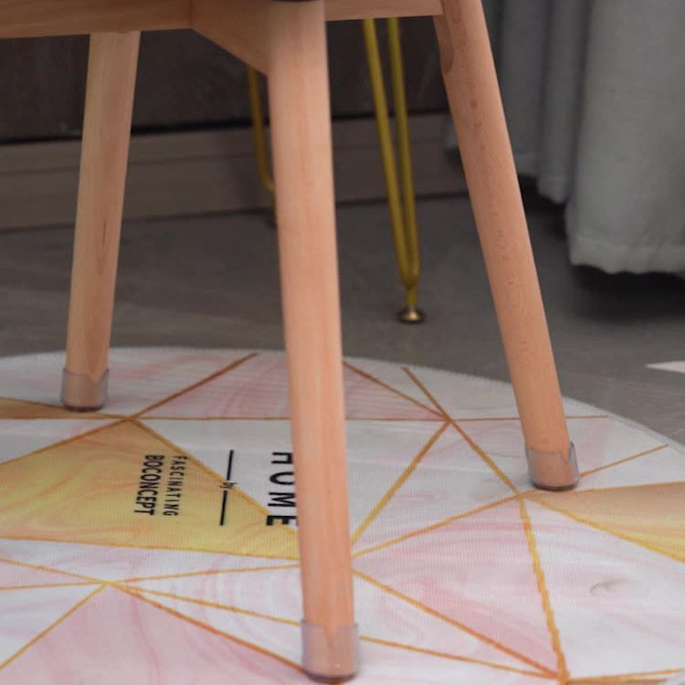 Modern Art Deco Petals Round Tech Fabric Solid Wood Vanity Chair Backrest For Bedroom