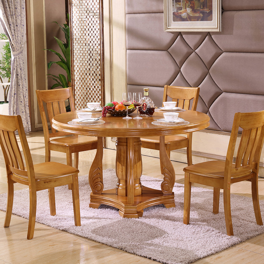 Traditional Chinese Square Parallel Solid Wood Dining Chair Backrest Armless For Dining Room