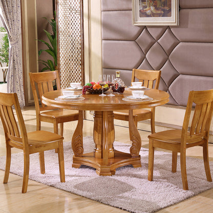 Traditional Chinese Square Parallel Solid Wood Dining Chair Backrest Armless For Dining Room