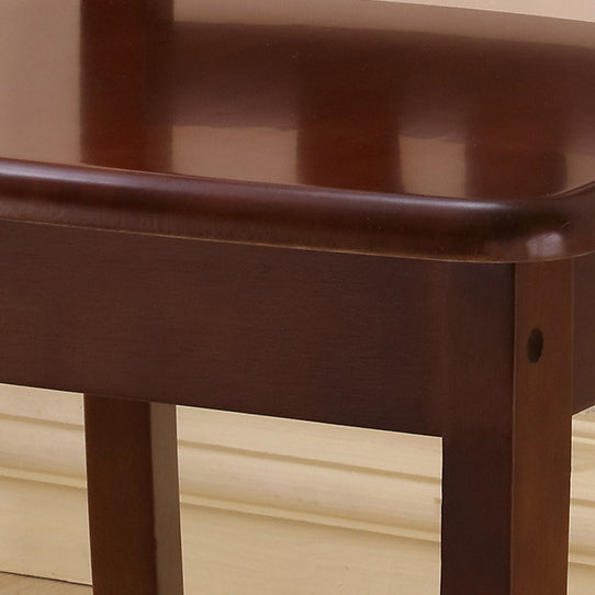 Traditional Chinese Square Parallel Solid Wood Dining Chair Backrest Armless For Dining Room