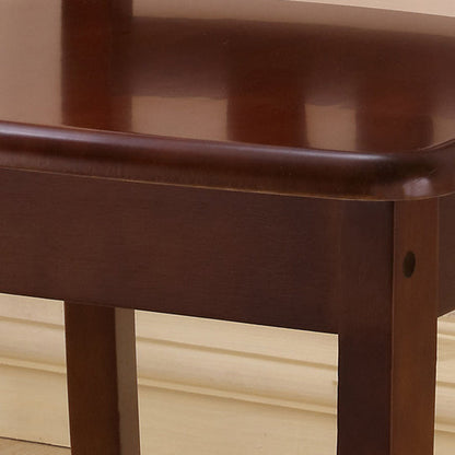 Traditional Chinese Square Parallel Solid Wood Dining Chair Backrest Armless For Dining Room