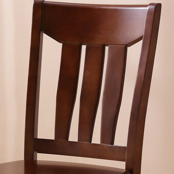 Traditional Chinese Square Parallel Solid Wood Dining Chair Backrest Armless For Dining Room