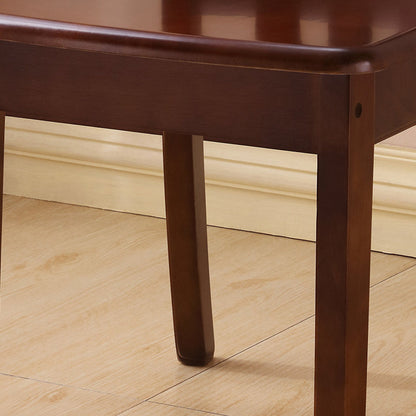 Traditional Chinese Square Parallel Solid Wood Dining Chair Backrest Armless For Dining Room