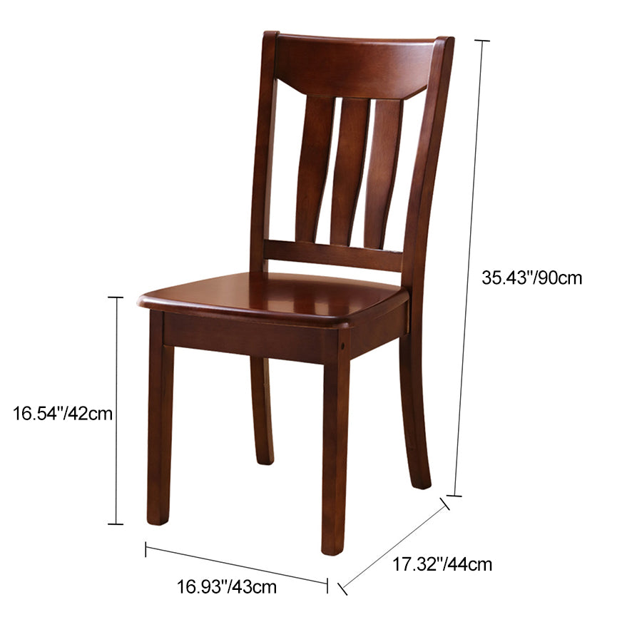 Traditional Chinese Square Parallel Solid Wood Dining Chair Backrest Armless For Dining Room