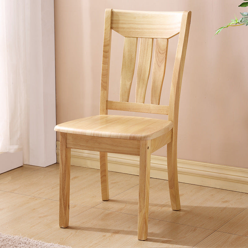Traditional Chinese Square Parallel Solid Wood Dining Chair Backrest Armless For Dining Room