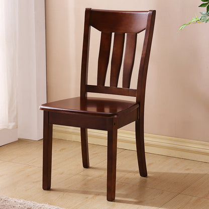 Traditional Chinese Square Parallel Solid Wood Dining Chair Backrest Armless For Dining Room