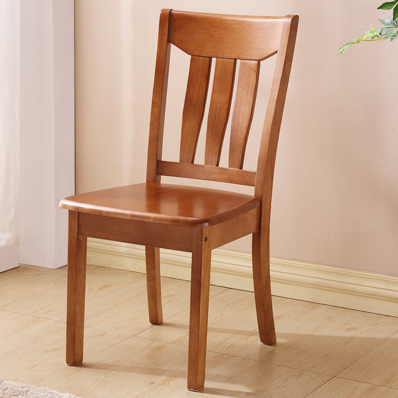 Traditional Chinese Square Parallel Solid Wood Dining Chair Backrest Armless For Dining Room
