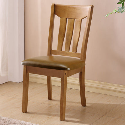 Traditional Chinese Square Parallel Solid Wood Dining Chair Backrest Armless For Dining Room