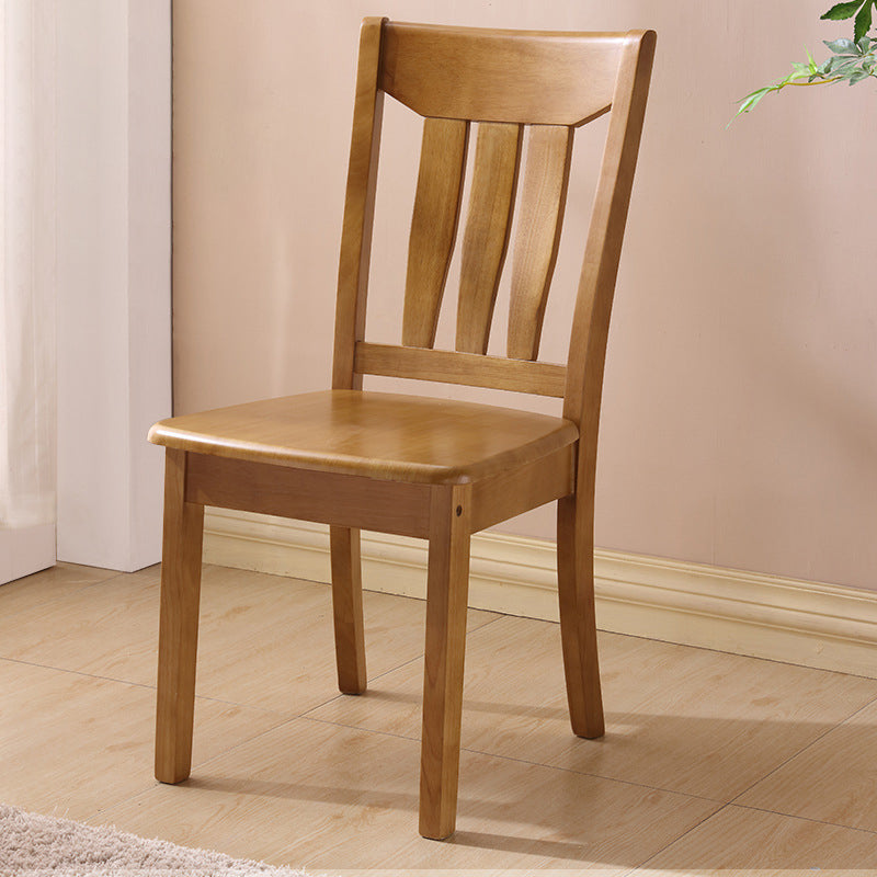 Traditional Chinese Square Parallel Solid Wood Dining Chair Backrest Armless For Dining Room