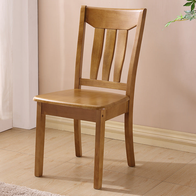 Traditional Chinese Square Parallel Solid Wood Dining Chair Backrest Armless For Dining Room