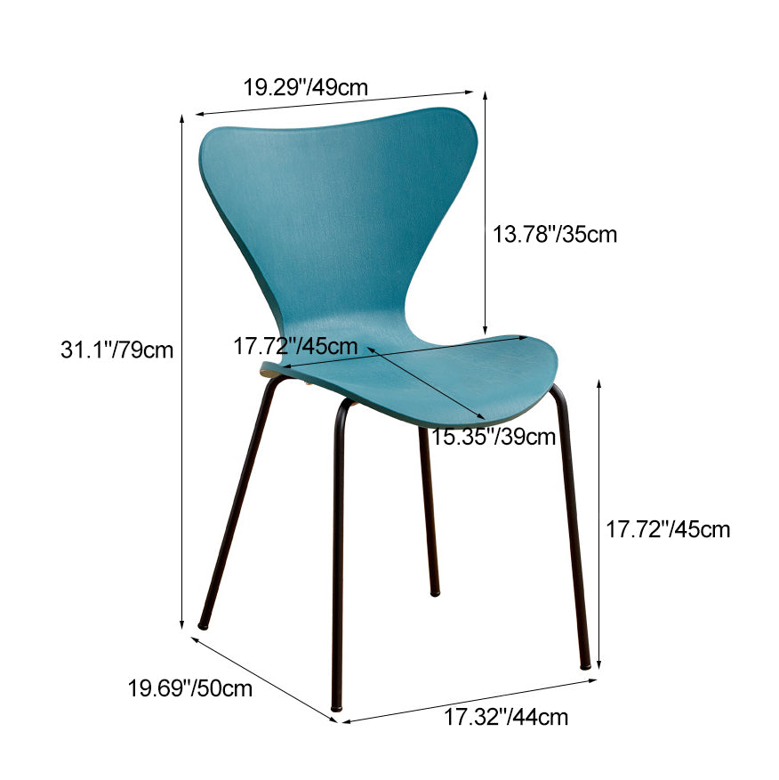Contemporary Creative Irregular Shape Curved PVC Metal Dining Chair Backrest Armrest For Dining Room
