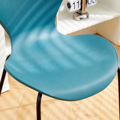 Contemporary Creative Irregular Shape Curved PVC Metal Dining Chair Backrest Armrest For Dining Room