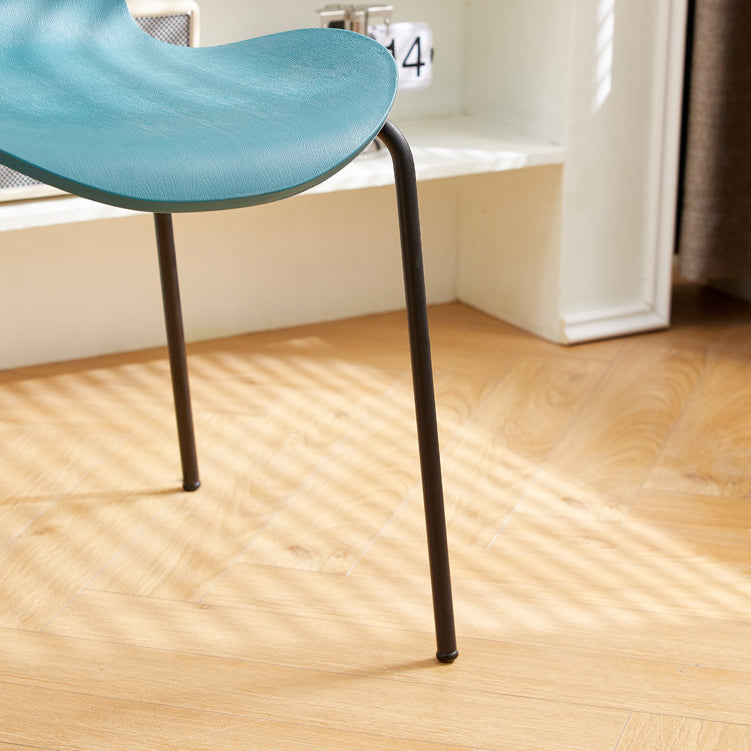 Contemporary Creative Irregular Shape Curved PVC Metal Dining Chair Backrest Armrest For Dining Room