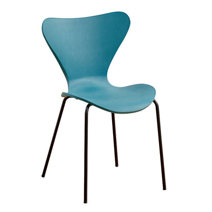 Contemporary Creative Irregular Shape Curved PVC Metal Dining Chair Backrest Armrest For Dining Room