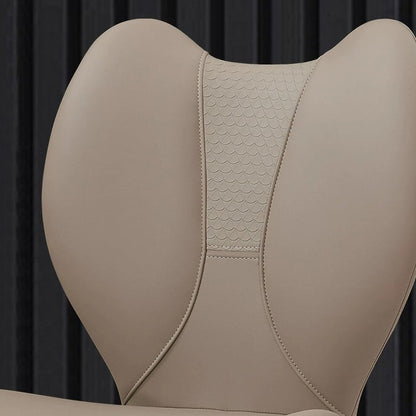 Contemporary Scandinavian Curved Arc Square PU Leather Metal Dining Chair Backrest Armless For Dining Room