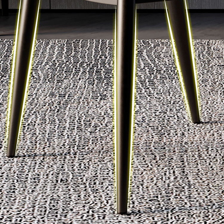 Contemporary Scandinavian Square Curved PU Leather Carbon Steel Dining Chair Backrest Armless For Dining Room