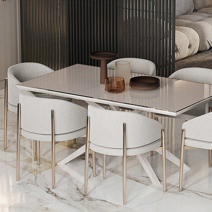 Modern Luxury Half Wrap Rounded Velvet Metal Dining Chair Backrest Armrest For Dining Room