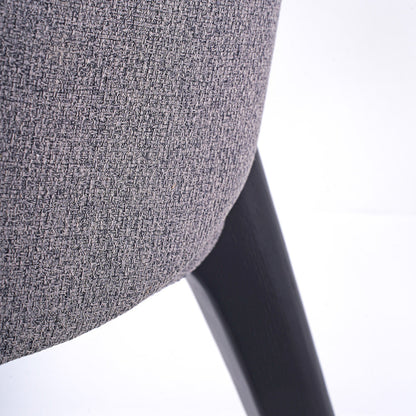 Contemporary Scandinavian Curved Square Fabric Solid Wood Dining Chair Backrest Armless For Dining Room