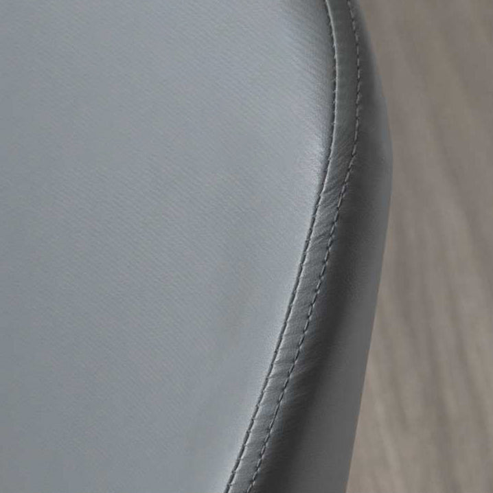 Contemporary Scandinavian Rectangular Square Rounded Leather Metal Dining Chair Backrest For Dining Room