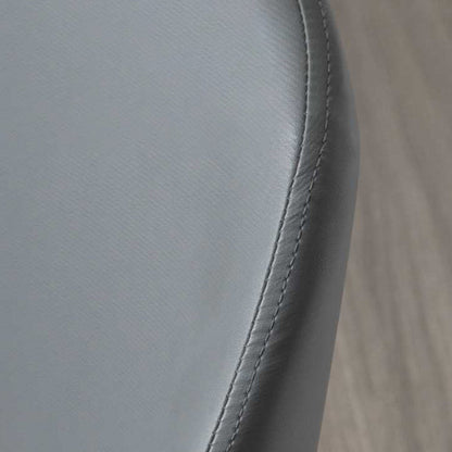 Contemporary Scandinavian Rectangular Square Rounded Leather Metal Dining Chair Backrest For Dining Room