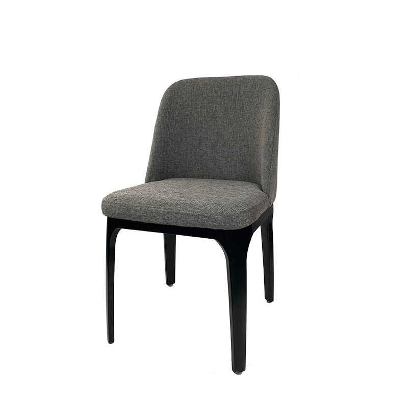 Contemporary Scandinavian Rectangular Square Rounded Leather Metal Dining Chair Backrest For Dining Room