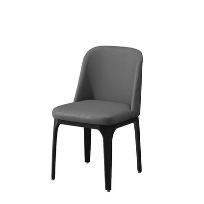 Contemporary Scandinavian Rectangular Square Rounded Leather Metal Dining Chair Backrest For Dining Room