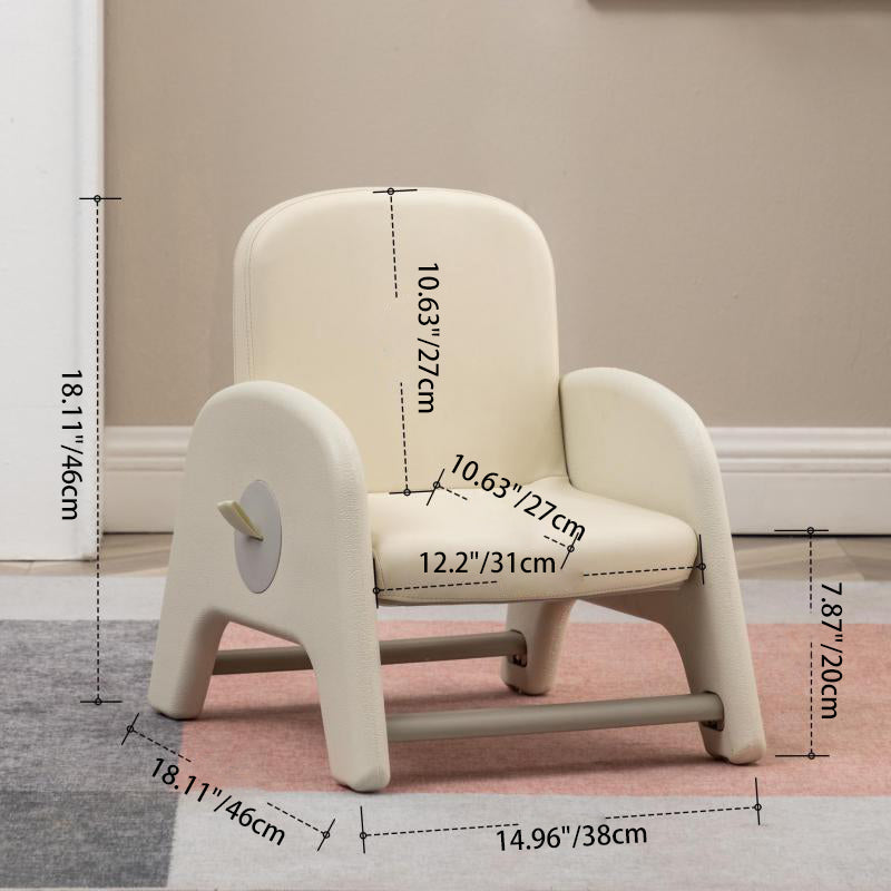 Modern Minimalist Kids Square Trapezoid Liftable PU Leather Metal Low Stool For Living Room