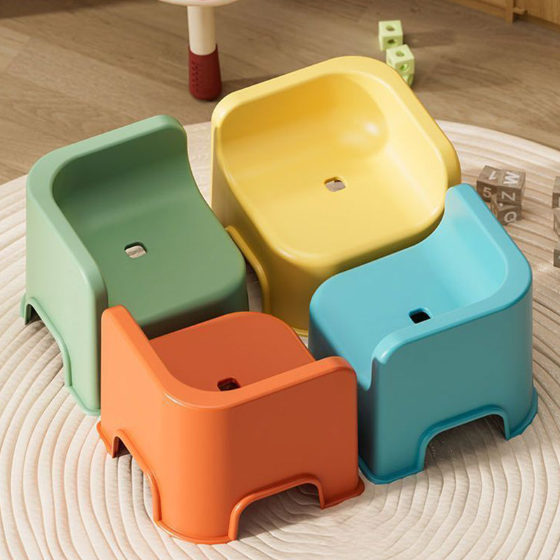Modern Simplicity Kids Square Plastic Low Stool For Living Room