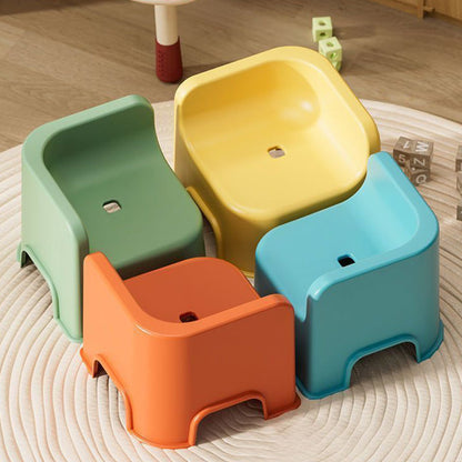 Modern Simplicity Kids Square Plastic Low Stool For Living Room