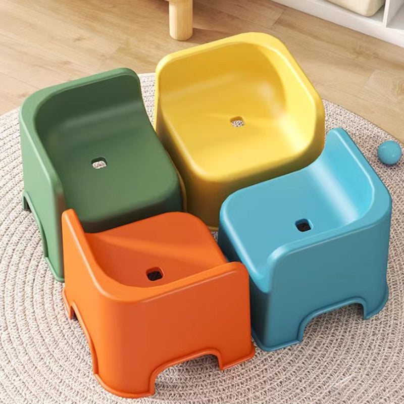 Modern Simplicity Kids Square Plastic Low Stool For Living Room