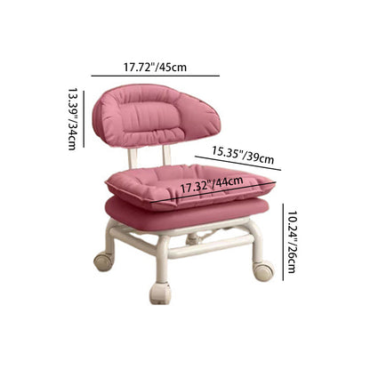 Modern Minimalist Curved Square Swivel Mobile Pulley Napa Leather Metal Chair Backrest For Living Room