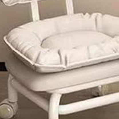 Modern Minimalist Curved Square Swivel Mobile Pulley Napa Leather Metal Chair Backrest For Living Room