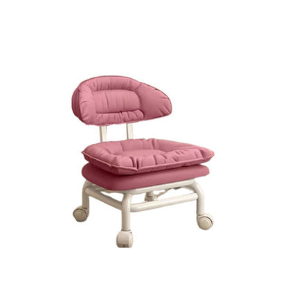 Modern Minimalist Curved Square Swivel Mobile Pulley Napa Leather Metal Chair Backrest For Living Room