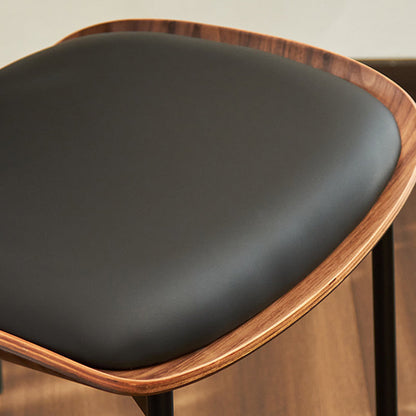 Modern Luxury Curved Square  Microfiber Leather  Metal Dining Chair Backrest Armless For Dining Room