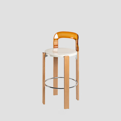 Traditional Chinese Round Curved ABS PC Wood Dining Chair Backrest Armless For Dining Room