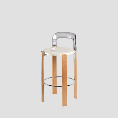 Traditional Chinese Round Curved ABS PC Wood Dining Chair Backrest Armless For Dining Room