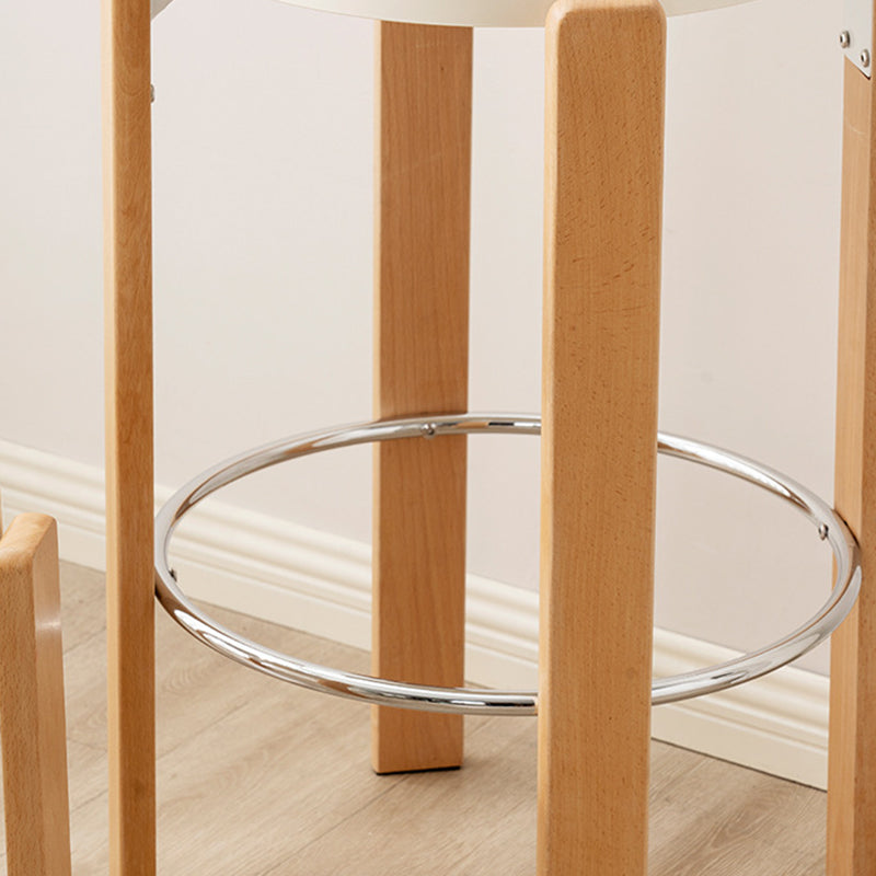 Traditional Chinese Round Curved ABS PC Wood Dining Chair Backrest Armless For Dining Room