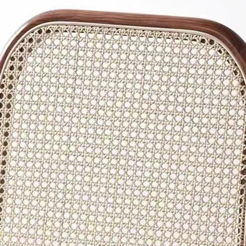 Traditional Chinese Square Round Sleek Hollow Linen Lambswool Leather Rattan Solid Wood Dining Chair Backrest Armless For Dining Room