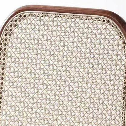 Traditional Chinese Square Round Sleek Hollow Linen Lambswool Leather Rattan Solid Wood Dining Chair Backrest Armless For Dining Room