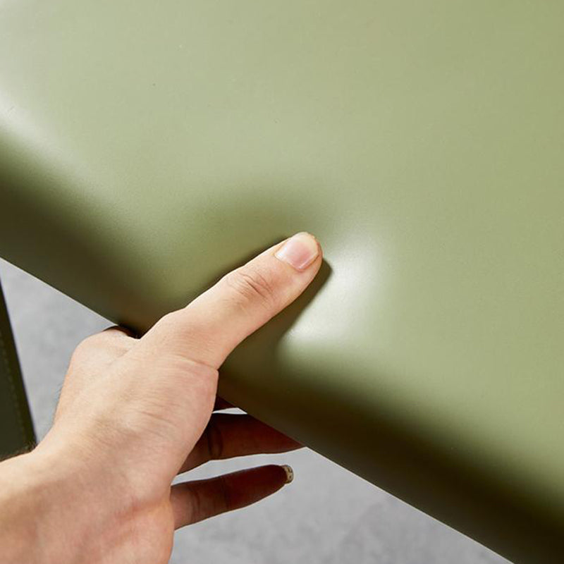 Contemporary Scandinavian Hard Leather Square Saddle Synthetic leather Carbon Steel Metal Dining Chair Backrest For Dining Room