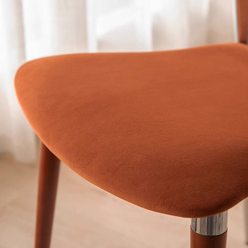 Traditional Vintage Cowl Bend Square Fabric Metal Dining Chair Backrest For Dining Room