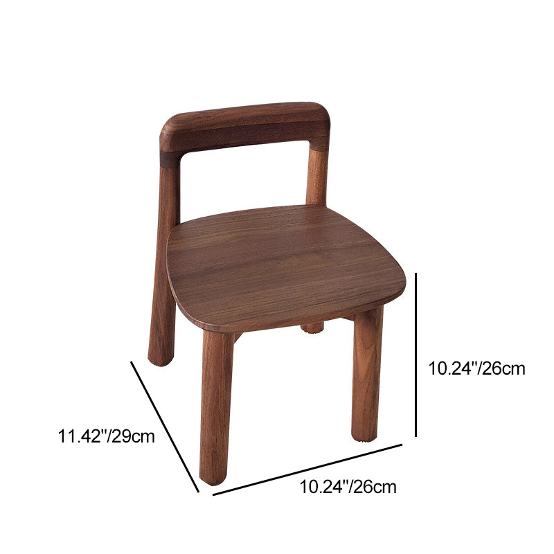 Traditional Vintage Kids Sleek Square Right Angle Black Walnut Chair Backrest For Living Room