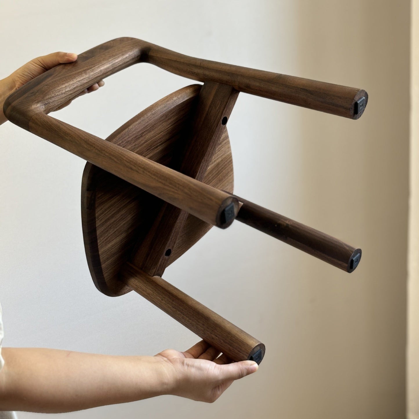 Traditional Vintage Kids Sleek Square Right Angle Black Walnut Chair Backrest For Living Room