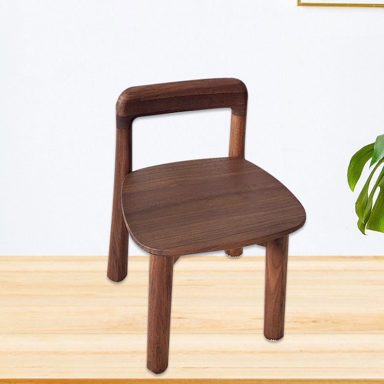 Traditional Vintage Kids Sleek Square Right Angle Black Walnut Chair Backrest For Living Room
