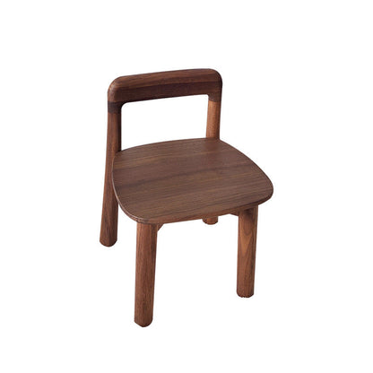 Traditional Vintage Kids Sleek Square Right Angle Black Walnut Chair Backrest For Living Room
