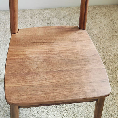 Traditional Vintage Curved Oval Square Black Walnut Dining Chair Backrest For Dining Room