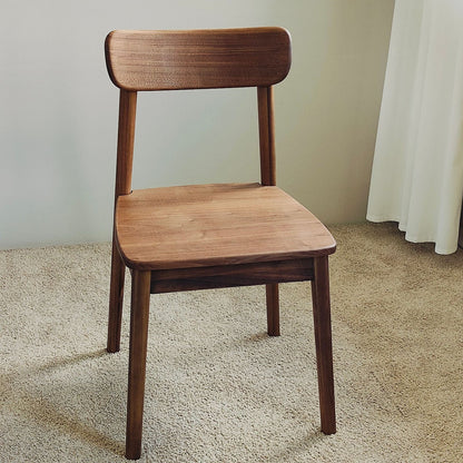 Traditional Vintage Curved Oval Square Black Walnut Dining Chair Backrest For Dining Room