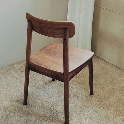 Traditional Vintage Curved Oval Square Black Walnut Dining Chair Backrest For Dining Room